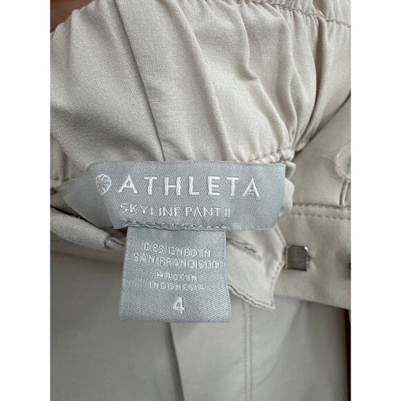 Athleta Skyline Pant II Lightweight Paper bag Athletic Pants Size 4 Light Tan - Picture 6 of 8